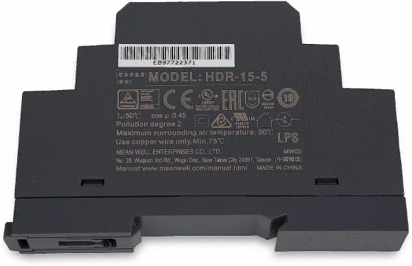 ALLNET Ersatznetzteil - 5V / 2,4A 12W MEANWELL Hutschiene HDR-15-5