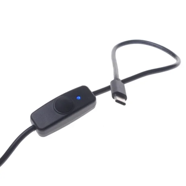Kabel USB, C(St) => C(St), 1.0m, USB3.1, black, USB-C Strom-/Datenkabel mit Schalter
