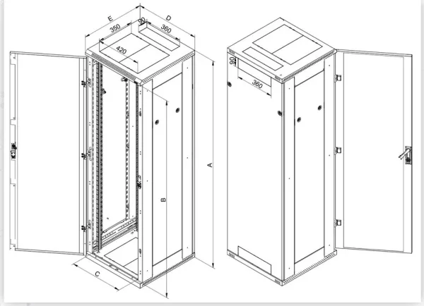 Triton 19" Schrank 32HE, B800/T1000, Lichtgrau, bis 800Kg,