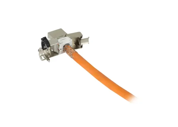 Patch Panel 24xTP, CAT6A, incl.Keystone Slim-line mit Kabelklemme, 19", 1HE(t 94mm) mit Kabelklemme, Lichtgrau, Synergy 21,