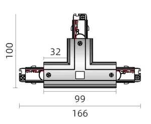 Powergear 3PH T Verbinder, RECHTS 1 ZU RECHTS 2 UMSCHALTBAR, Weiß