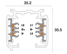 Powergear 3PH AUFBAUSCHIENE DALI, Schwarz, 2 meter