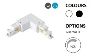 Powergear 3PH L Verbinder DALI 3, LINKS RECHTS UMSCHALTBAR, SCHWARZ