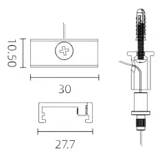 Powergear Mini 1PH und 48V DECKENMONTAGE MIT Seil, weiß, 1,5 meter