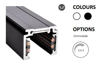 Powergear 48V AUFBAUSCHIENE, Schwarz, 3 meter