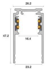 Powergear 48V AUFBAUSCHIENE TIEF, Schwarz, 1 meter