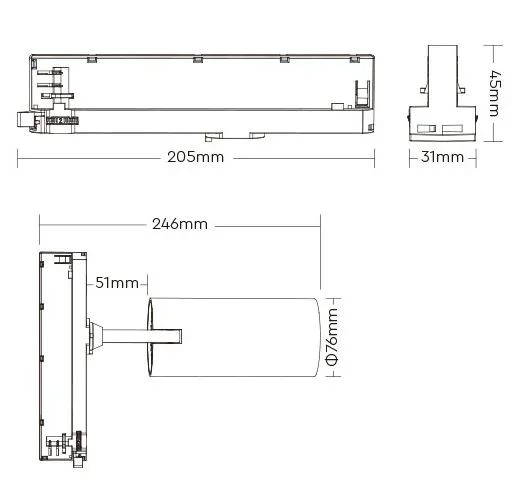 Synergy 21 LED Track Spotlight 30W RGB-WW (RGB-CCT) Zigbee 3.0 + 2.4G schwarz*Milight/Miboxer*