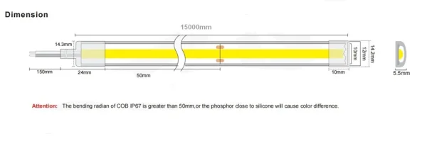 Synergy 21 LED Flex Strip COB - KW DC24V 150W IP67 CC 15m ULS