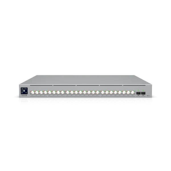 Ubiquiti Switch full managed Layer3 26 Port • 16x 10GbE • 8x 2,5GbE • PoE Budget 1050W • 24x PoE bt • 2x SFP28 • 19" • UniFi • ECS-24-PoE