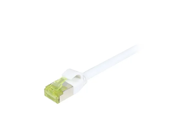 Patchkabel RJ45, CAT6A 500Mhz, 7.5m, weiss, S-STP(S/FTP), slimline rund d=4,5mm, TPE/LSZH(Superflex), AWG28, mit CAT7 Rohkabel, Synergy 21