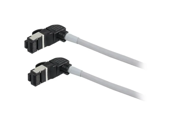 Patchkabel RJ45, CAT6A 500Mhz, 0.5m, grau, S/FTP, slimline rund d=4,5mm, TPE/LSZH(Superflex), AWG28, mit CAT7 Rohk., drehbarer Stecker, Synergy21