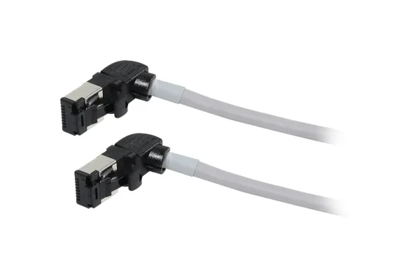 Patchkabel RJ45, CAT6A 500Mhz, 7.5m, grau, S/FTP, slimline rund d=4,5mm, TPE/LSZH(Superflex), AWG28, mit CAT7 Rohk., drehbarer Stecker, Synergy21