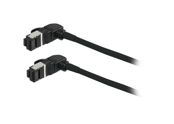 Patchkabel RJ45, CAT6A 500Mhz, 2m, schwarz, S/FTP, slimline rund d=4,5mm, TPE/LSZH(Superflex), AWG28, mit CAT7 Rohk., drehbarer Stecker, Synergy21