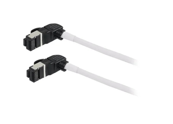 Patchkabel RJ45, CAT6A 500Mhz, 7.5m, weiss, S/FTP, slimline rund d=4,5mm, TPE/LSZH(Superflex), AWG28, mit CAT7 Rohk., drehbarer Stecker, Synergy21
