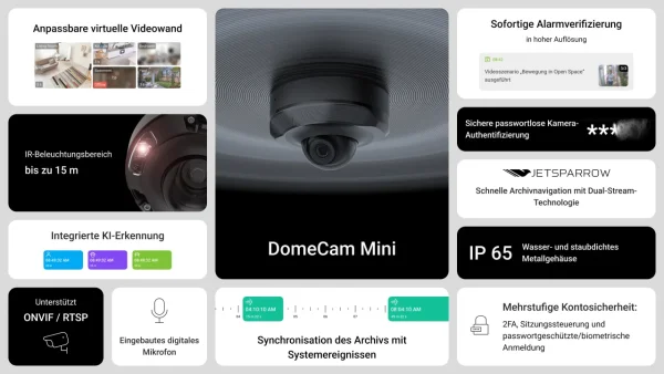 Ajax Netzwerkkamera DomeCam Mini (8 Mp/2.8 mm) *weiß*