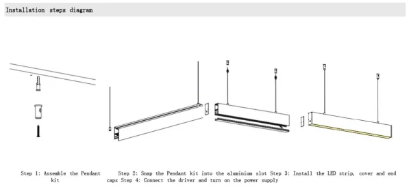 Synergy 21 LED U-Profil zub ALU3535 Abhängung 1m
