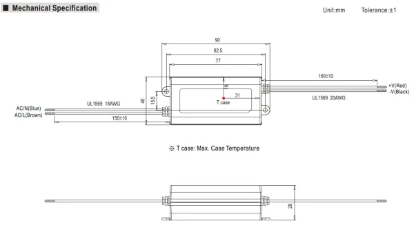 MEANWELL Netzteil - 24V 16W IP67