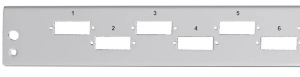 LWL-Patchpanel, zbh. Frontblende SC Duplex/LC Quad horizontal 12x, ohne Kupplungen, grau,