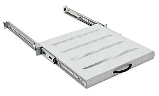 Triton 19" zbh. Zwischenboden, 650mm, ausziehbar, Lichtgrau, Vollauszug,