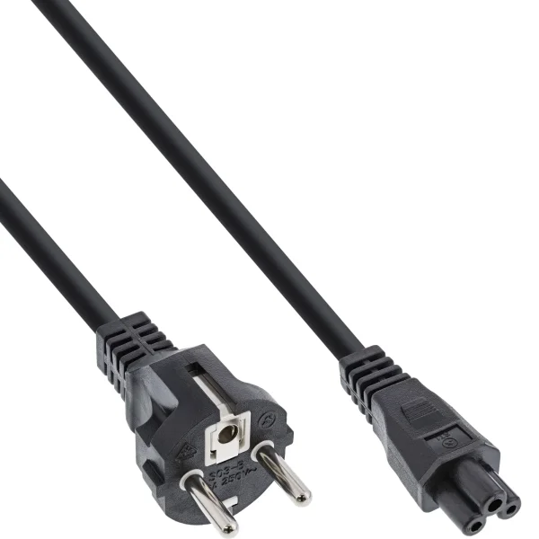 InLine® Netzkabel für Notebook, 3pol C5 Kupplung, schwarz, 5m