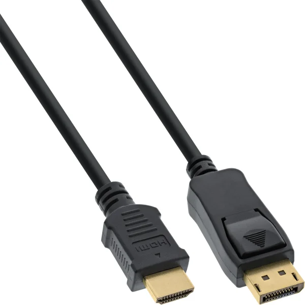 InLine® DisplayPort zu HDMI Konverter Kabel,  4K/30Hz, schwarz, 0,3m