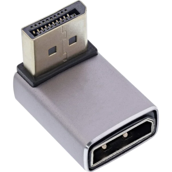InLine® DisplayPort 1.4 Adapter, DisplayPort Stecker / Buchse, 90° unten, 8K