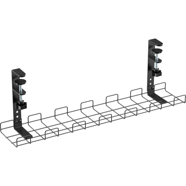 InLine® Kabelführungs-Gitter 60cm für Tischmontage mit Schraubklemmen, schwarz