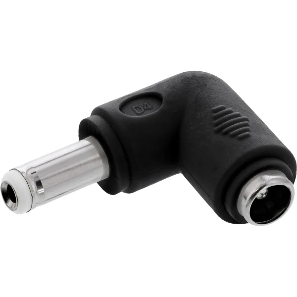 InLine® DC Adapter, 5,5x2,5mm DC Hohlstecker Stecker / Buchse gewinkelt