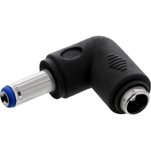 InLine® DC Adapter, 5,5x2,1mm DC Hohlstecker Stecker / Buchse gewinkelt