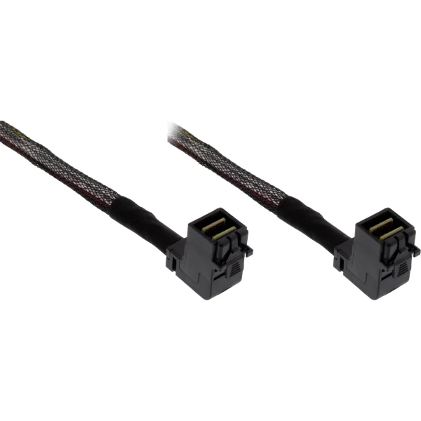 InLine® Mini-SAS HD Kabel, SFF-8643 zu SFF-8643, beidseitig gewinkelt, 0,75m