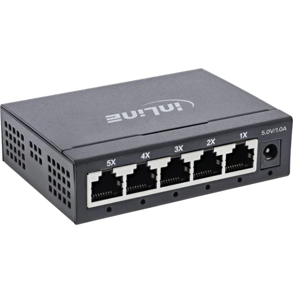 InLine® 5-Port Gigabit Switch, 1 Gb/s, Desktop, Metallgehäuse, lüfterlos