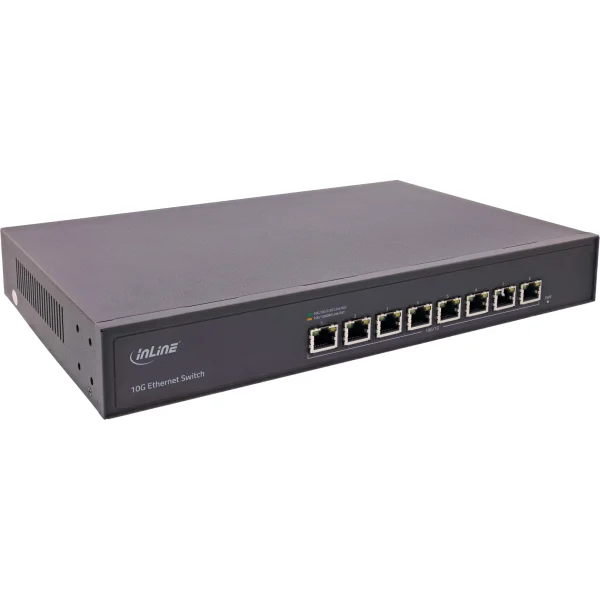 InLine® Netzwerk Switch 8-Port, 10Gigabit Ethernet, 19", Metall, Lüfter