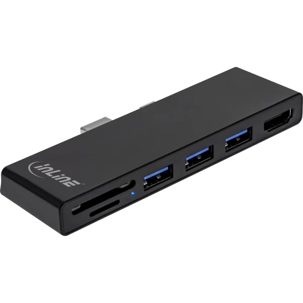 InLine® MultiHub, Surface Pro 4/5/6, 3x USB-A 3.2 Buchse, HDMI 4K, Cardreader