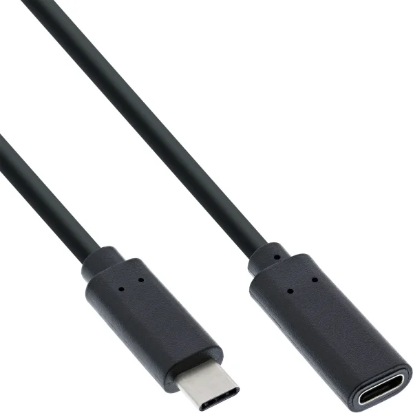 InLine® USB 3.2 Gen.1x2 Kabel, USB-C Verlängerung ST/BU, schwarz, 2m