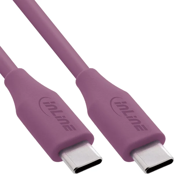 InLine® USB 2.0 Kabel, USB-C Schnellladekabel 100W, Wild Berry/violett 0,5m