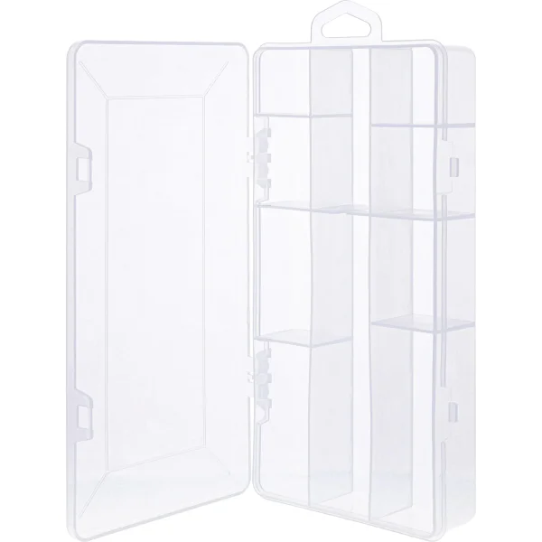 InLine® Kleinteilebox, 10 Fächer, Abmessungen: 206x107x33mm, transparent