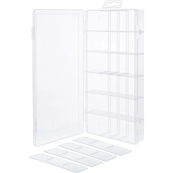 InLine® Kleinteilebox, 18 Fächer, Abmessungen: 207x110x27mm, transparent