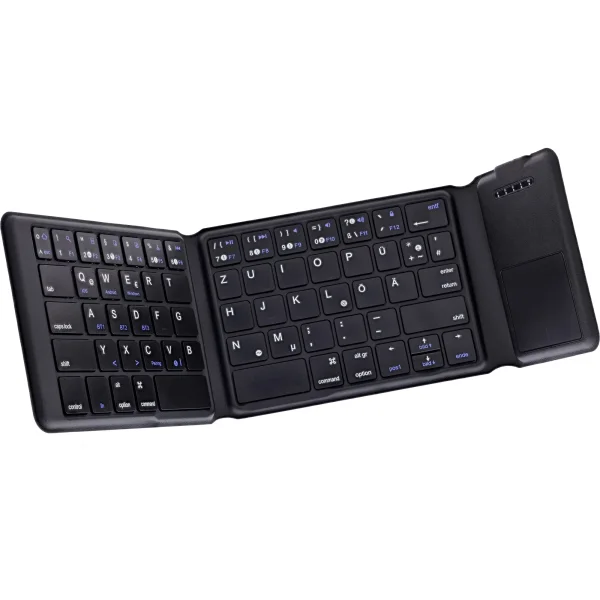 InLine® Faltbare Bluetooth Tastatur mit Touchpad, schwarz
