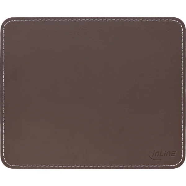 InLine® Maus-Pad Premium Kunstleder, 255x220x3mm, braun