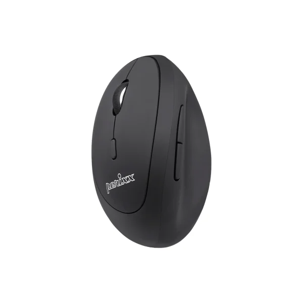 Perixx PERIMICE-719L, kleine ergonomische Maus, Linkshänder, schnurlos, schwarz