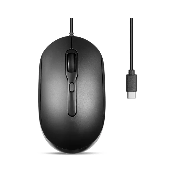 Perixx PERIMICE-222CB, Maus, optisch, 4 Tasten, Silent, USB-C, schwarz