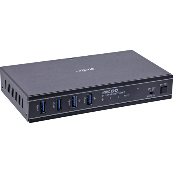 InLine® KVM Switch, 2-fach, HDMI & USB-C, 4K60Hz, Umschalter
