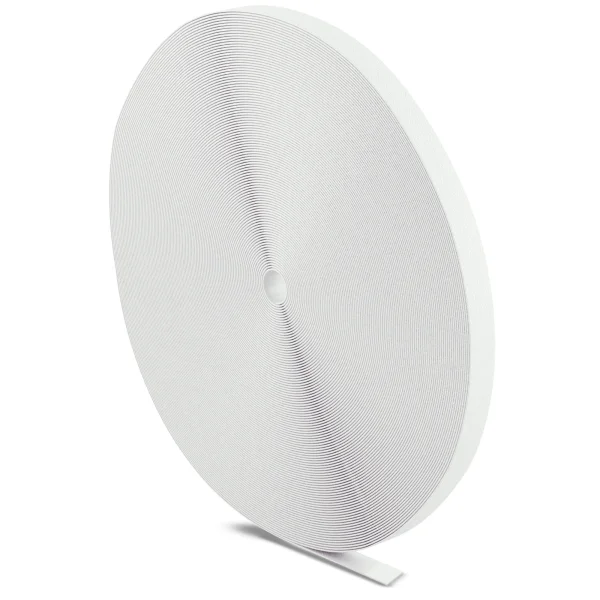 LABEL THE CABLE LTC PRO Roll Strap, doppelseitige Klettbandrolle, 25m, weiß