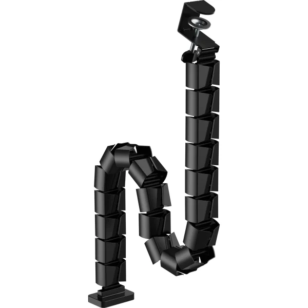 InLine® Kabelkanal flexibel, höhenverstellbare Tische mit Tischklemme, schwarz