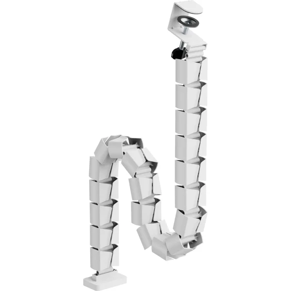 InLine® Kabelkanal flexibel, höhenverstellbare Tische mit Tischklemme, weiß