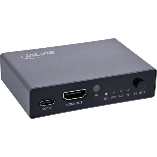 InLine® HDMI Switch, 3-fach, 8K4K@60Hz, HDCP 2.3