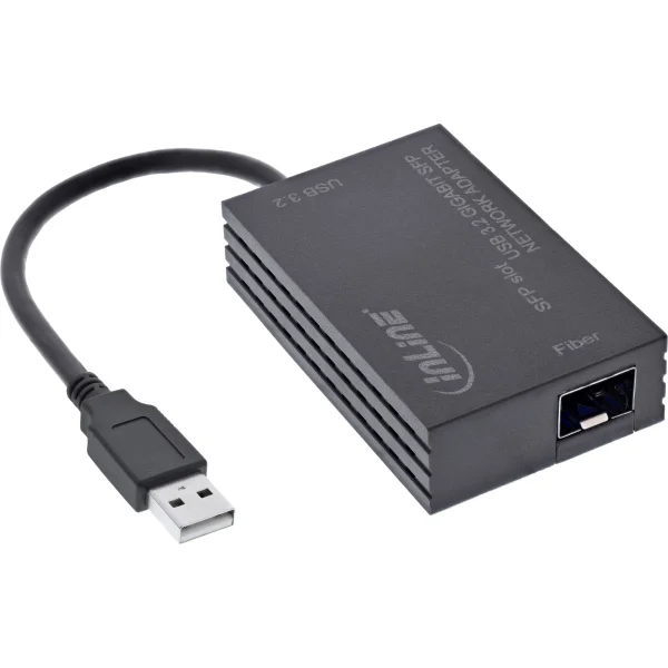 InLine® USB-A zu SFP Gigabit Fiber Netzwerkadapter (10/100/1000 Mb/s)