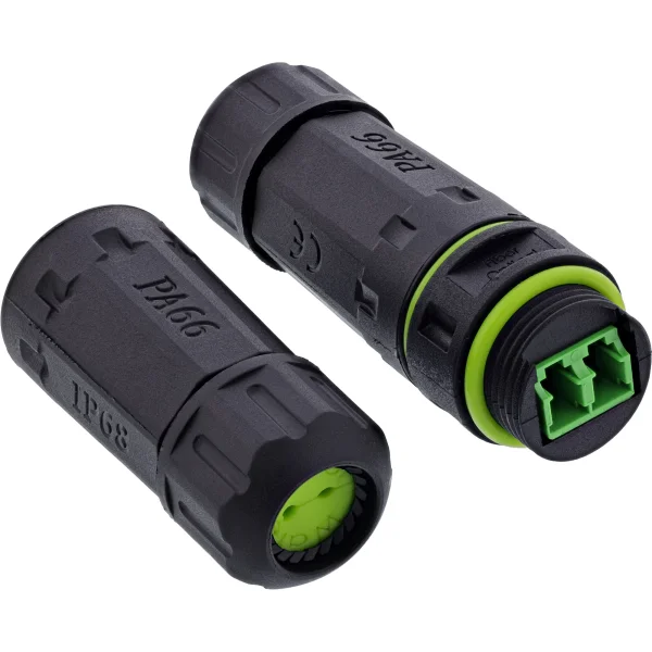 InLine® LWL-Kupplung LC, IP68, 2x2 LC Buchse, Outdoor, M20