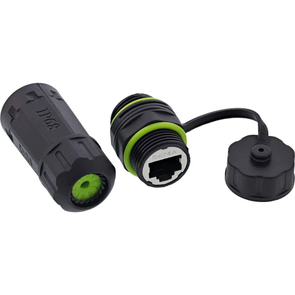 InLine® Patchkabelkupplung, kurz, Cat.6A, IP68, 2x RJ45 Buchse, geschirmt