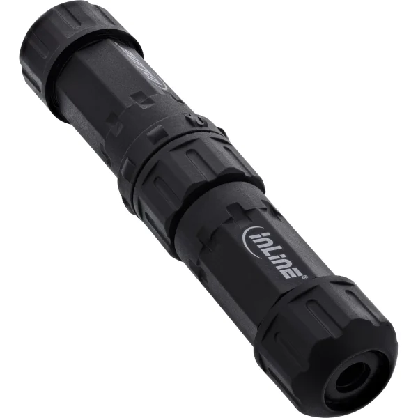 InLine® Netzkabelkupplung, IP68, 3-polig, Stecker/Buchse, M20, schwarz